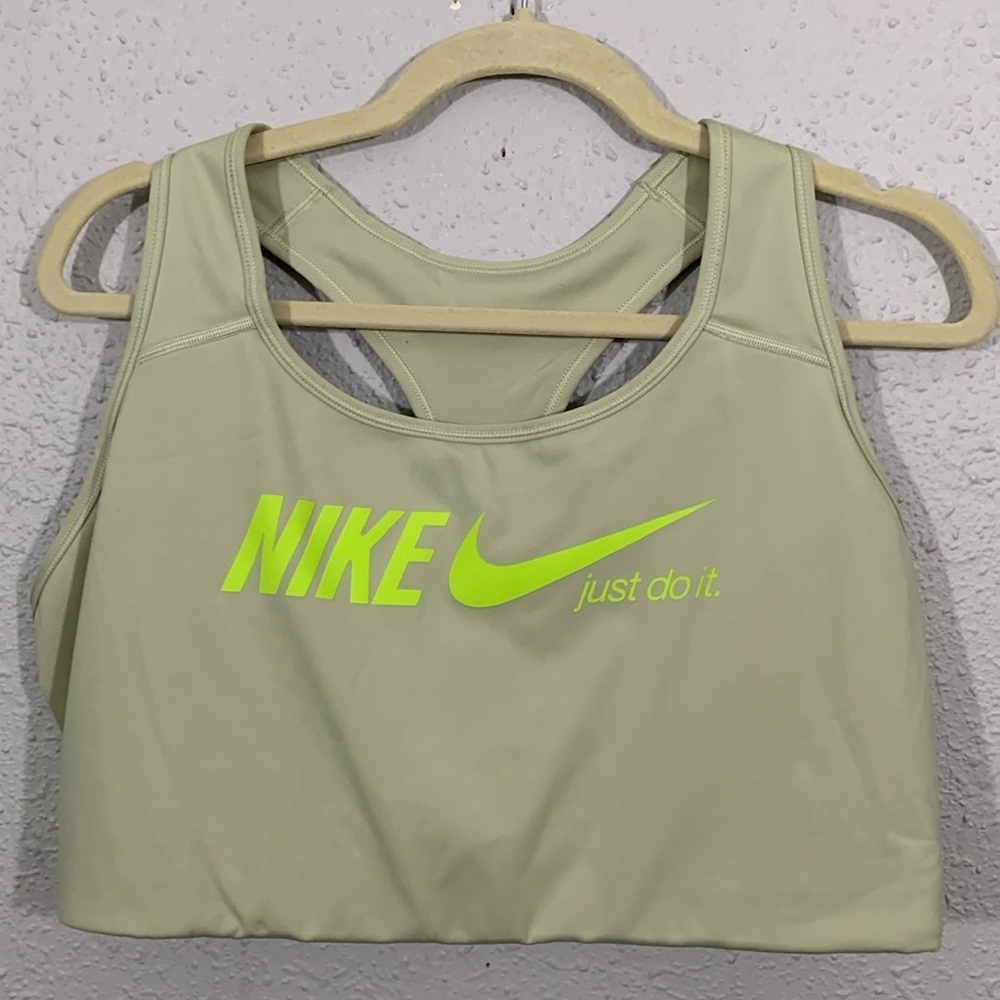 Nike Swoosh Spell Out Racer Back‎ Green Bra size 2X